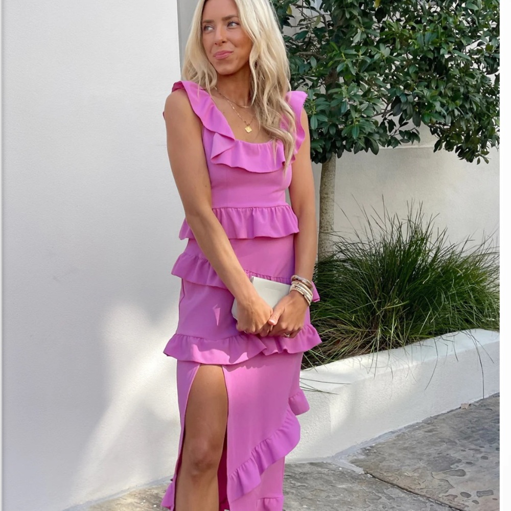 Show Me Your MuMu Purple Ruffled Maxi Dress